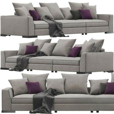 现代布艺多人沙发-61